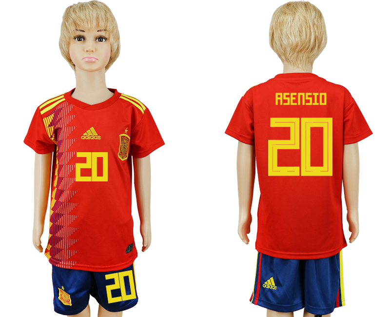 2018 World Cup Children football jersey SPAIN CHIRLDREN #20 ASEN
